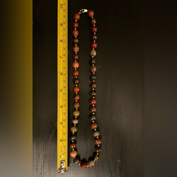 Brecciated Jasper - Gorgeous Necklace with gold clasp - Picture 5 of 8